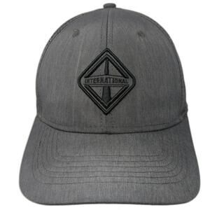 International Trucker Hat Gray One Size Perforated Snapback Orange Underbrim